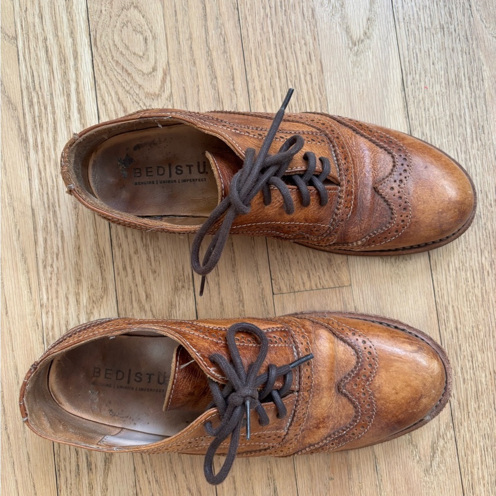 BED|STU Women’s Tan Wingtip Oxfords size 8.5 - Picture 6 of 8